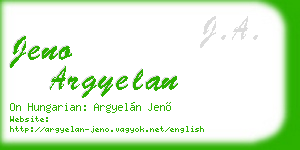 jeno argyelan business card