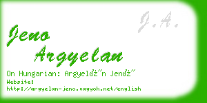 jeno argyelan business card